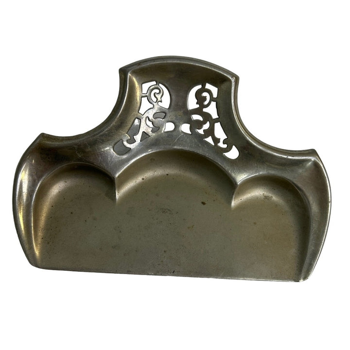 Set of 2 Jordan-Marsh Company Avona of Boston Metal Scrollwork Half Cut Trays