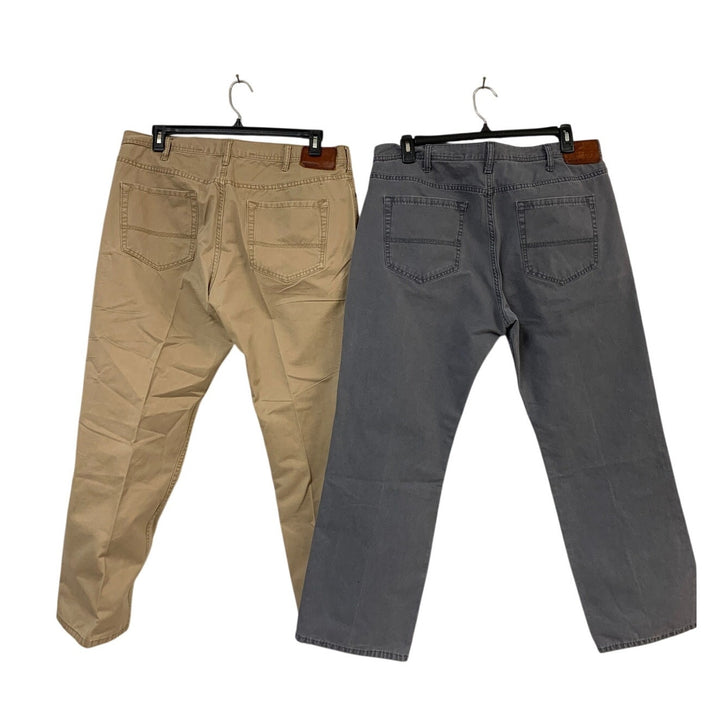 Lot of 2 Dockers Mens 38 X 30 D3 Gray Tan 100% Cotton Classic Fit Pants