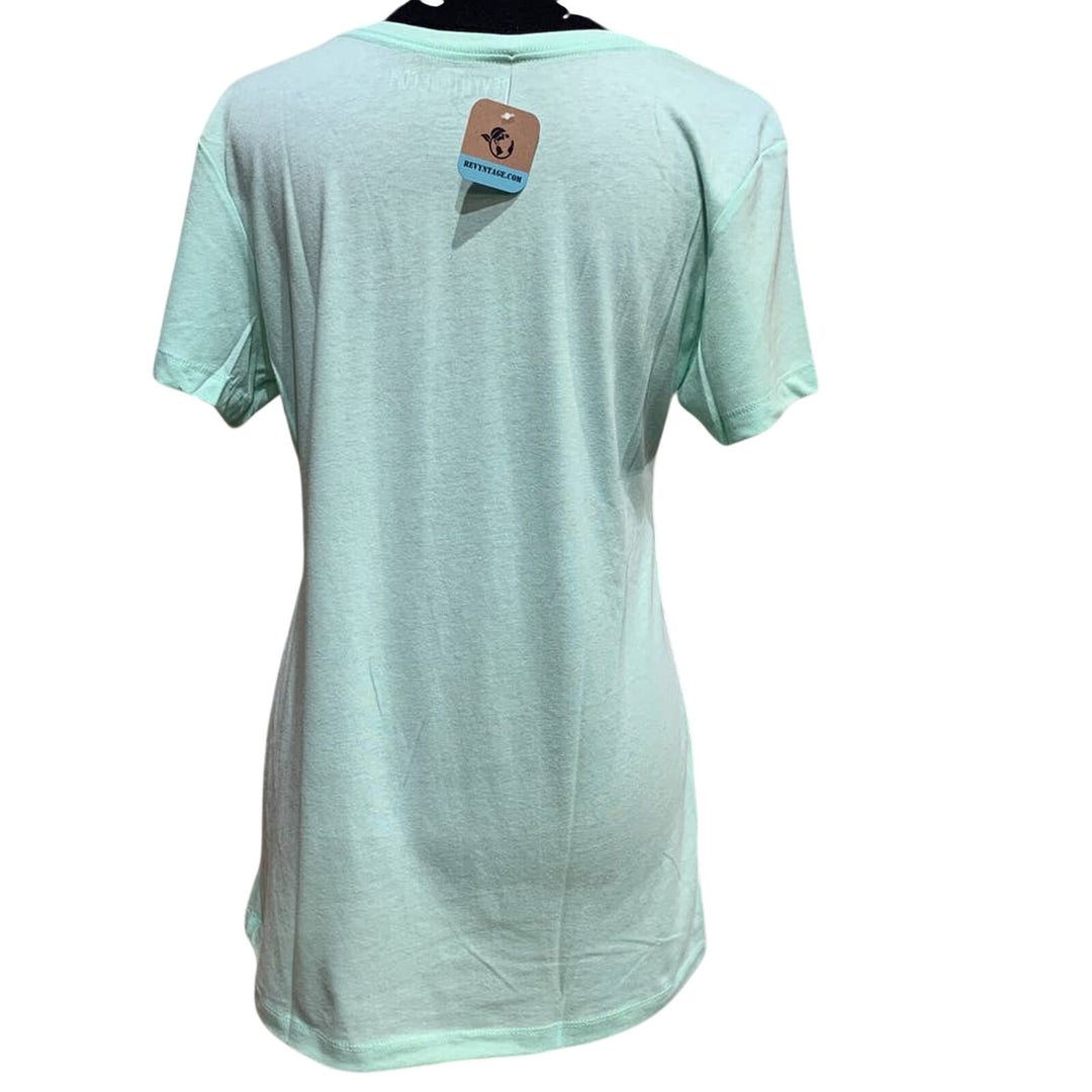 New Hand Printed Medium Pink Green Succulent Cactus CottonBlend Short Sleeve Tee