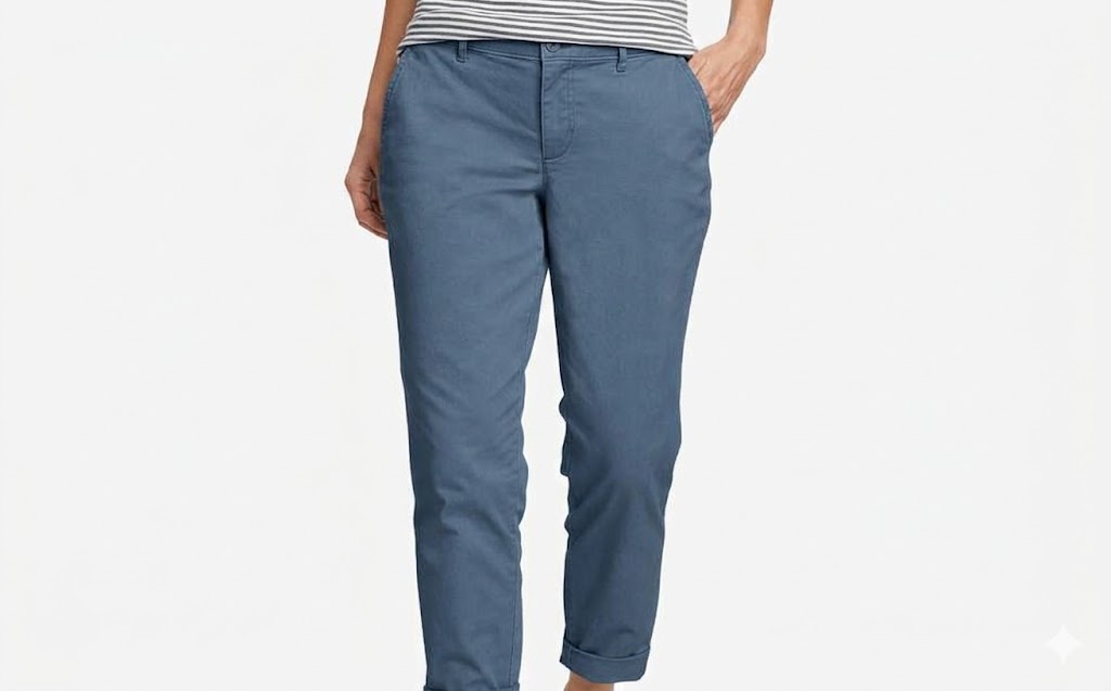 New Eddie Bauer Womens Size 0 Mulberry Blue Legend Wash Boyfriend Pants