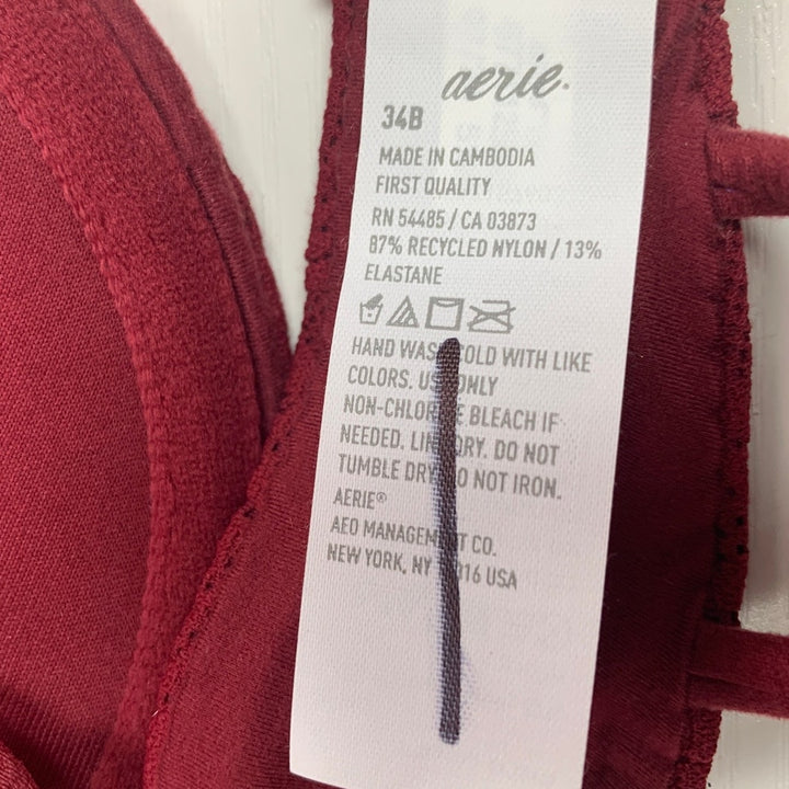 New Aerie Womens Size 34B Floral Lace Padded Underwire Adjustable Strap Demi Bra