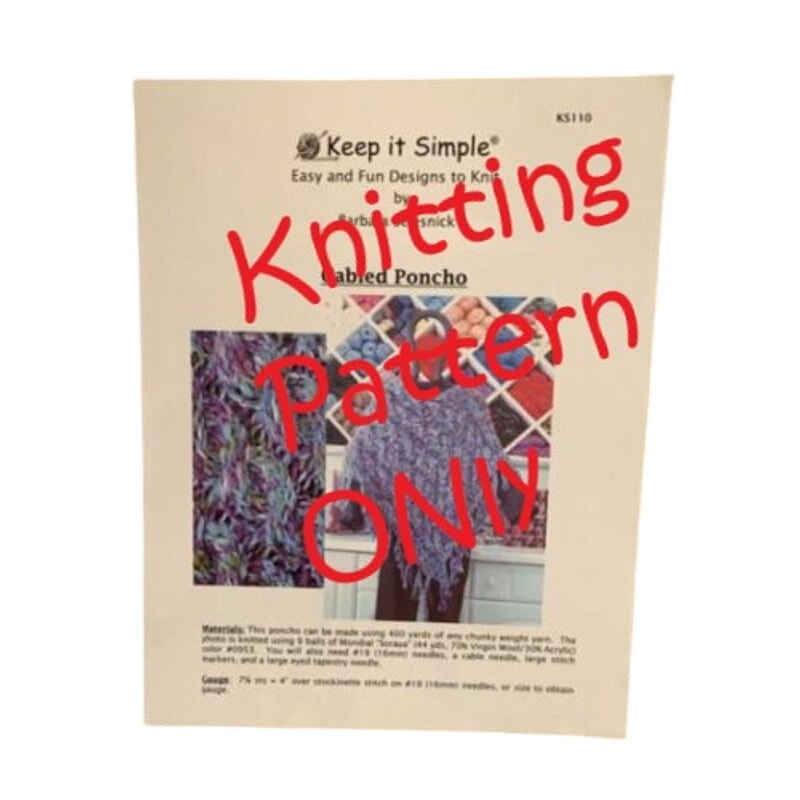 New 2004 Keep It Simple KS110 Selesnick Fringe Cabled Poncho Knitting Pattern