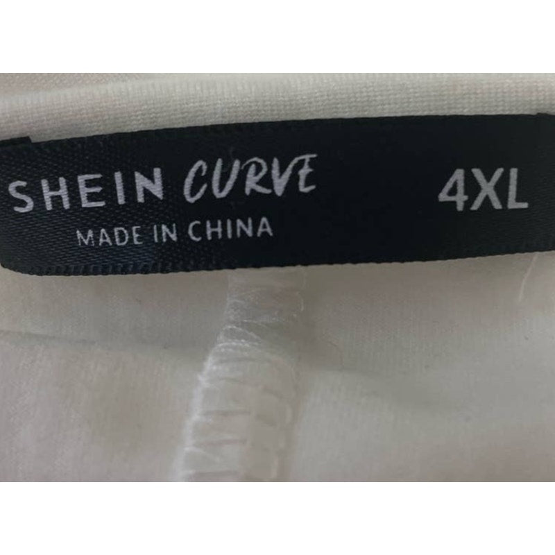 SHEIN Curve Womens 4XL Sleeveless Polyester Spaghetti Strap White Cami Tank Top