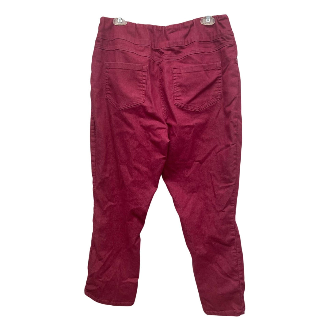 Blair Womens Size 14 Hot Pink Cotton Blend Elastic Waist Pull On Jean Pants