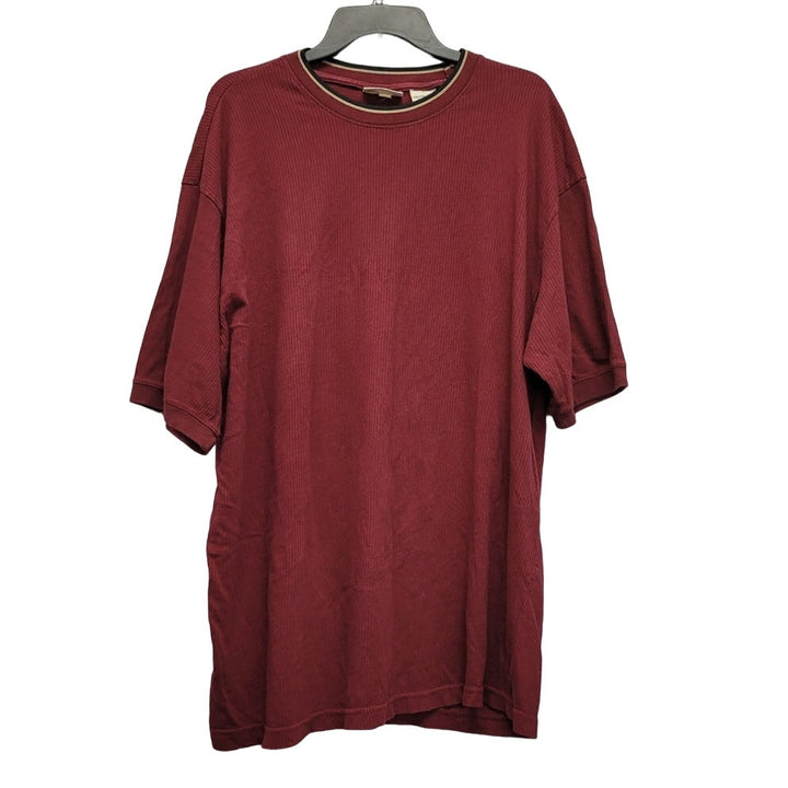 Faded Glory Mens XL 100% Cotton Short Sleeve Textured Crew Neck Tee Shirt