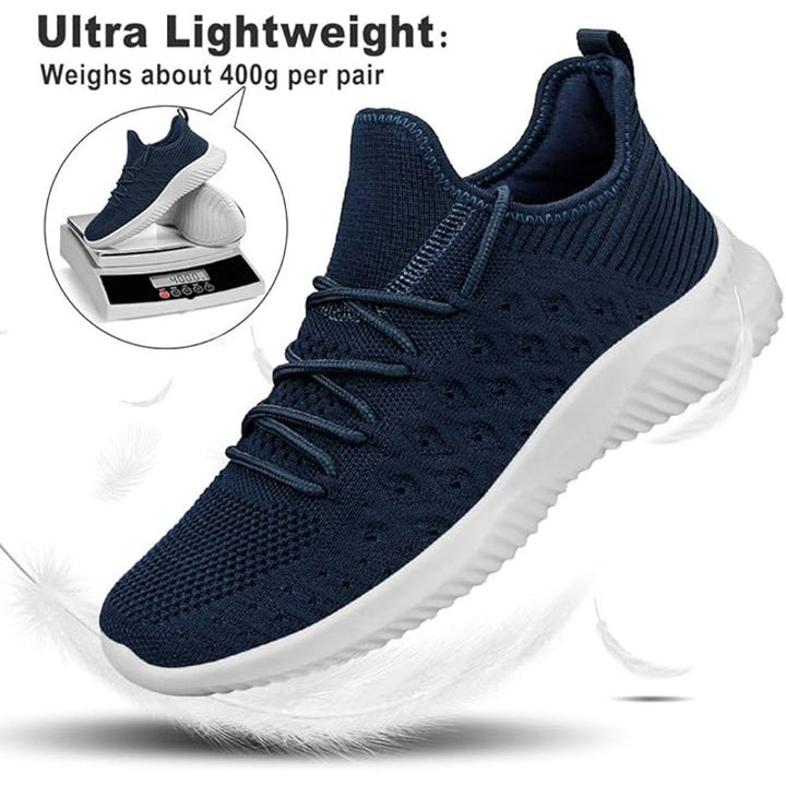 Feethit Mens Size 8 Navy Blue Mesh Lace Up or Slip On Lightweight Sneaker Shoes