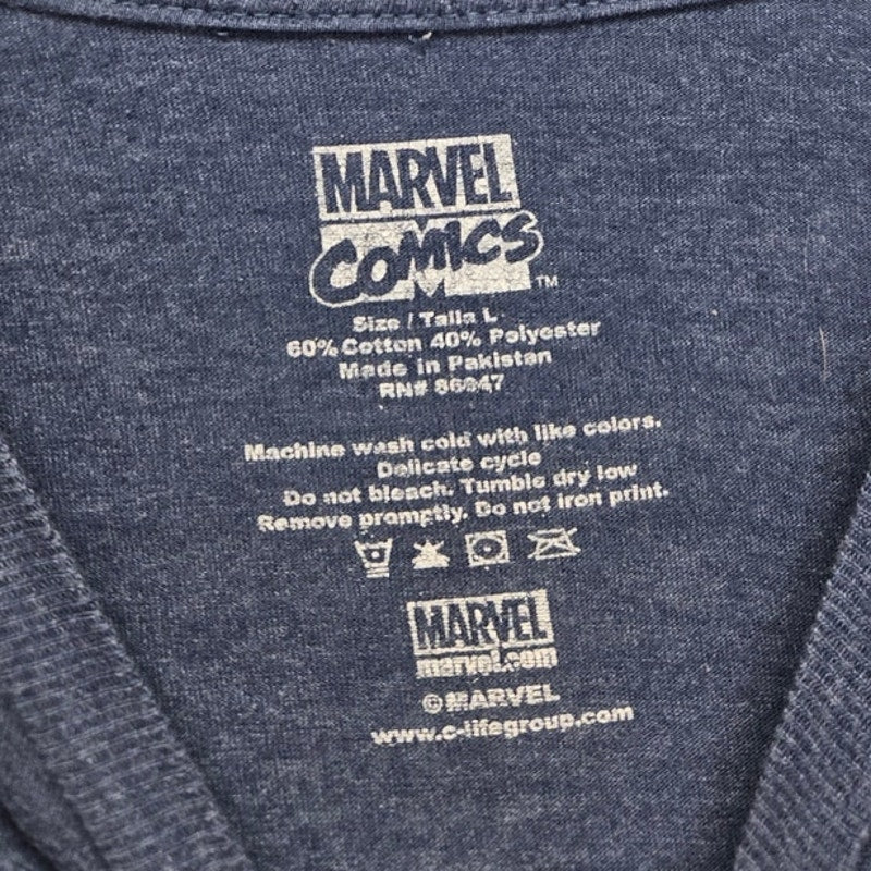 Marvel Comics Mens Large PolyCotton Captain America Sheild Short Sleeve T Shirt