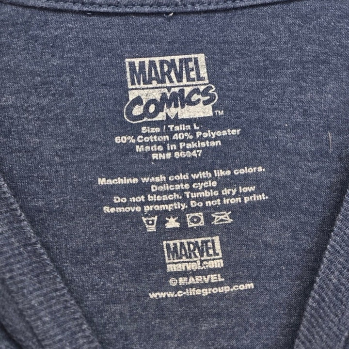Marvel Comics Mens Large PolyCotton Captain America Sheild Short Sleeve T Shirt
