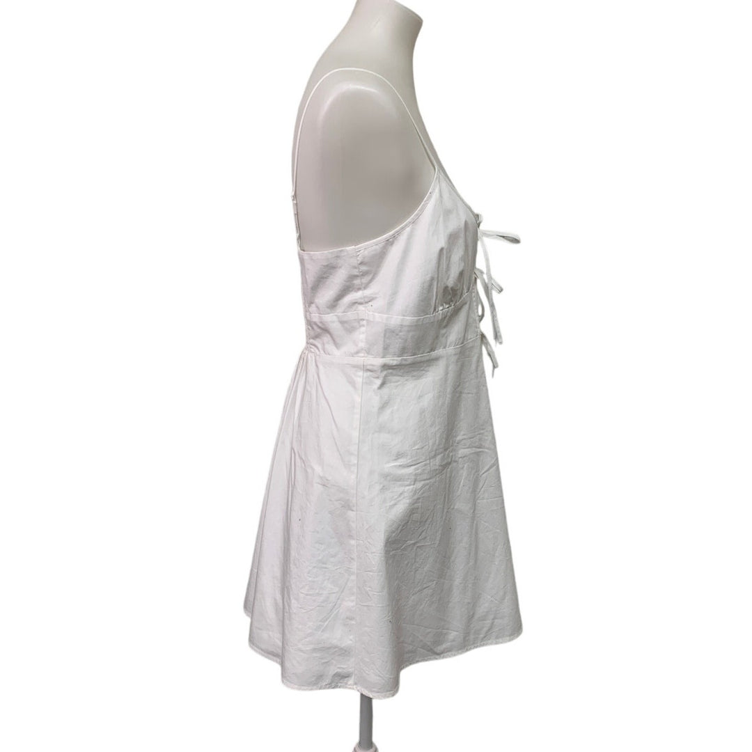 New American Eagle Womens Medium White Front Tie Adjustable Strap Dress