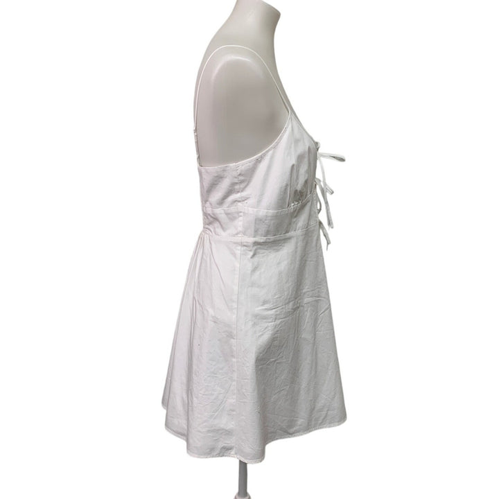 New American Eagle Womens Medium White Front Tie Adjustable Strap Dress