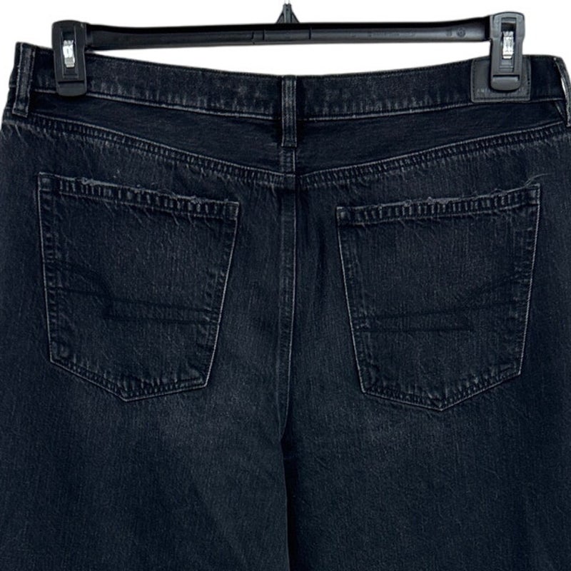 New American Eagle Womens 18 Regular Black Cotton Blend Denim Balloon Jeans