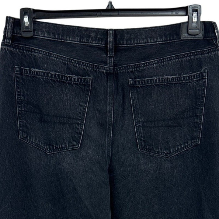 New American Eagle Womens 18 Regular Black Cotton Blend Denim Balloon Jeans