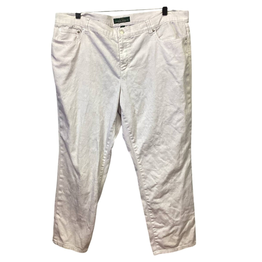 Lauren Ralph Lauren Womens Plus Size 18W White Denim Stretch Cotton Jeans