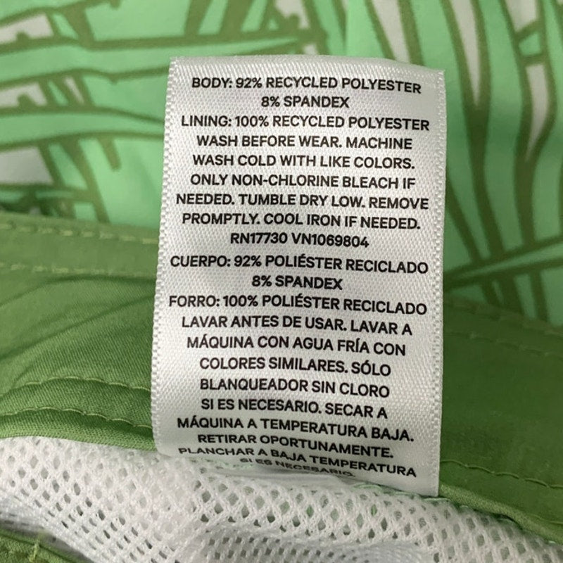 New Art Class Boys Size 4 Lined Tropical Green Leaf UPF 50+ Swim Swimming Trunks