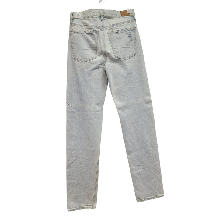 New American Eagle Size 2 Extra Long High Rise Straight Bleached Denim Jeans