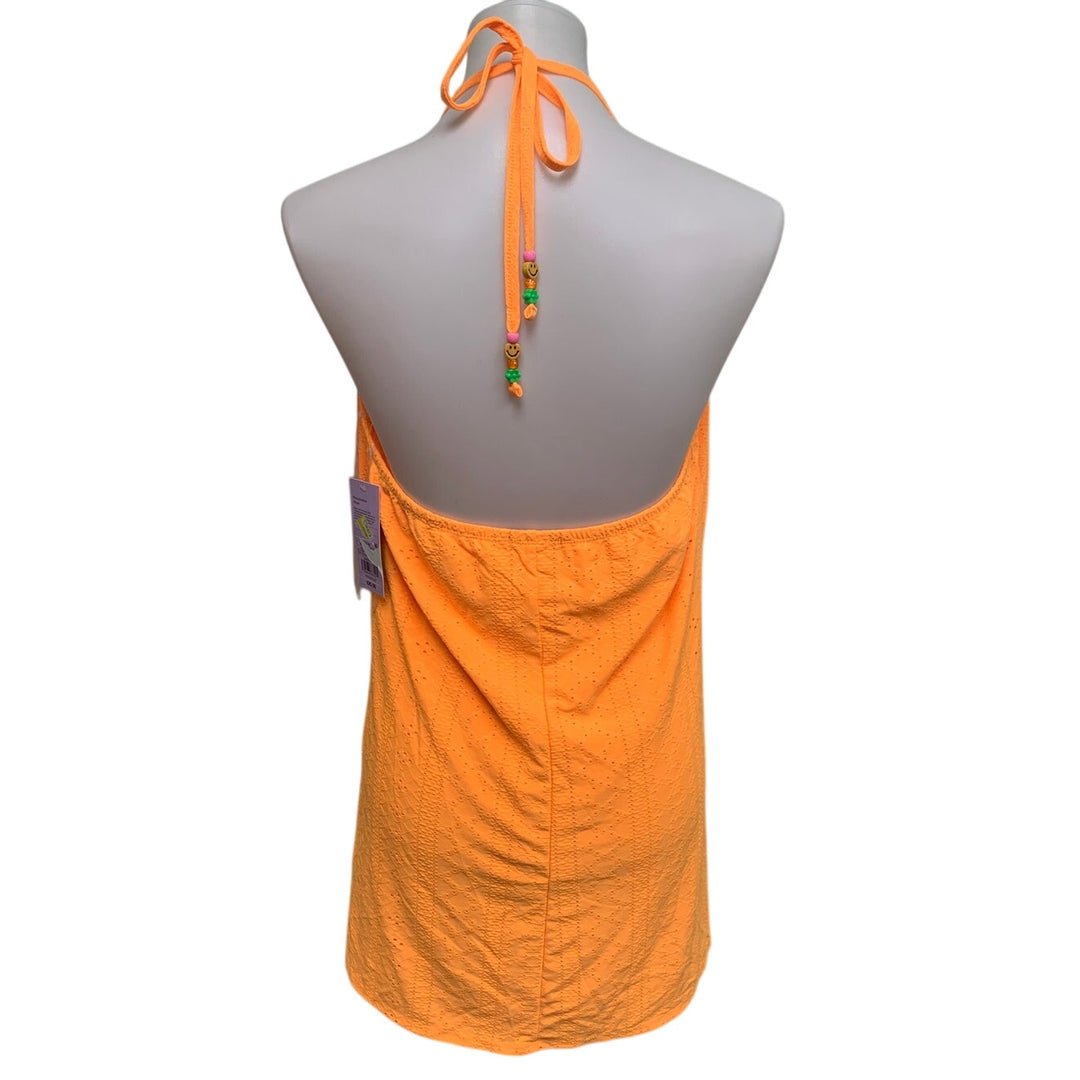 New Wild Fable Juniors Large Back Neck Tie Swim Cover Up Sheath Halter Dress