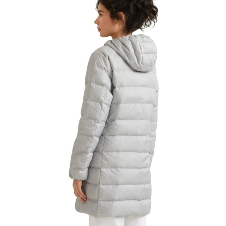 New Eddie Bauer Womens XS CirrusLite Gray 650FP Down Hooded Puffer Parka Jacket