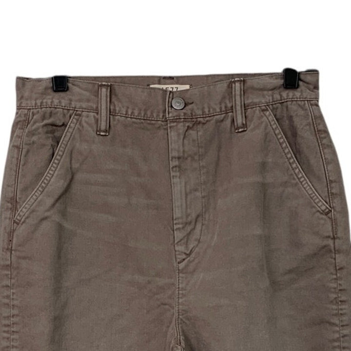 New AE77 Womens Size 4 Brown Khaki Pigment Dyed Casual Cotton Pants