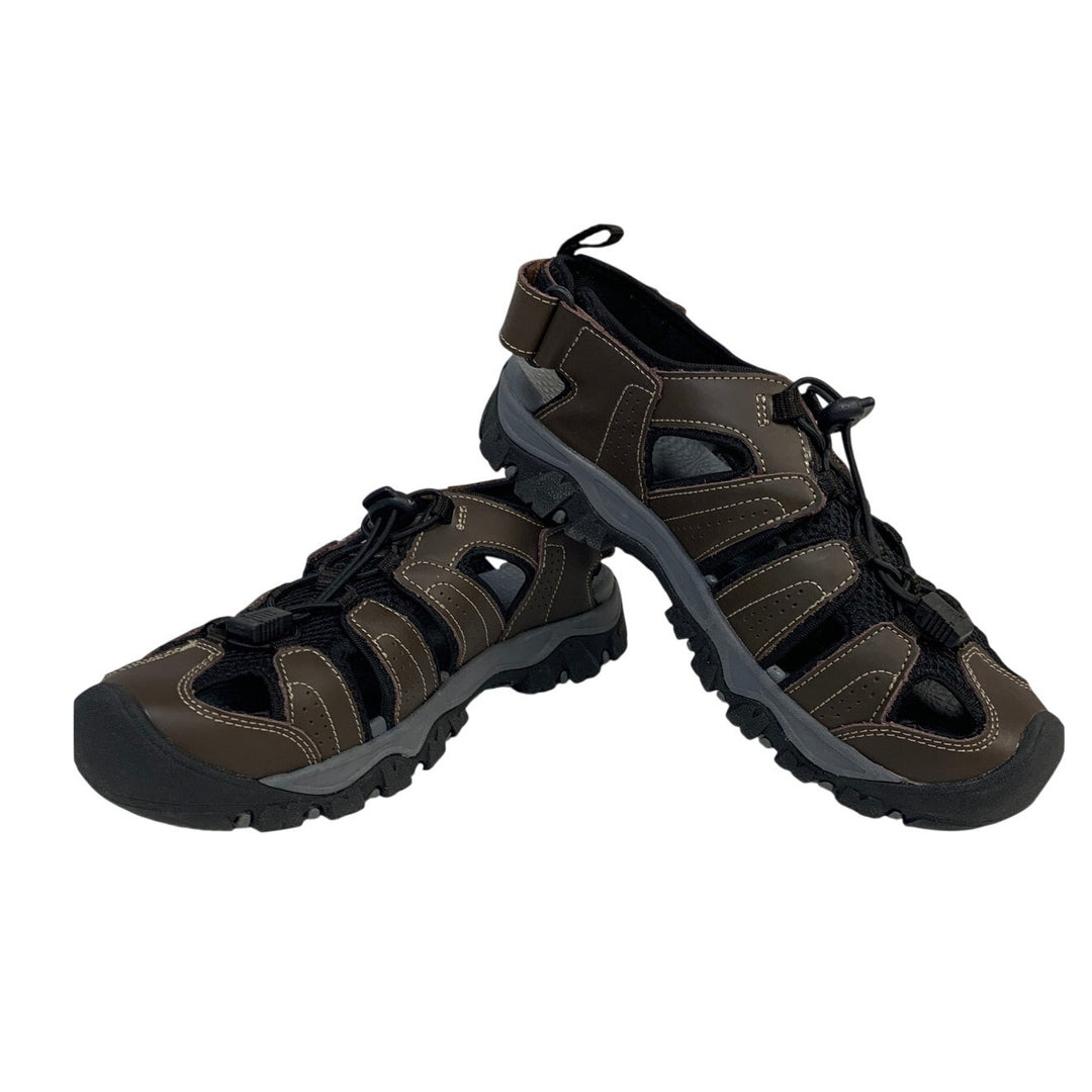 Eddie Bauer Mens Size 9 Brown Sandal Drawstring Lace Adjustable Strap Sandals