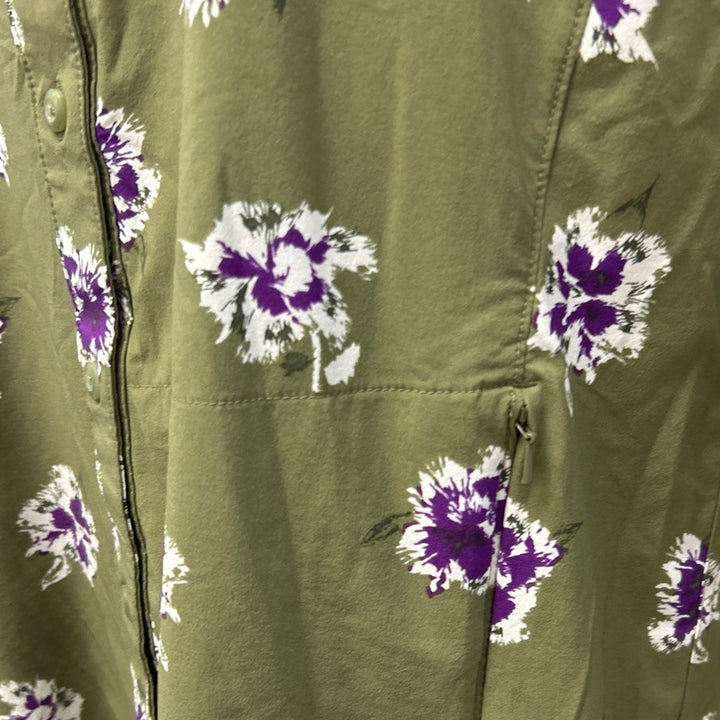Duluth Trading Co Womens Small Nylon Spandex Long Sleeve Button Down Shirt