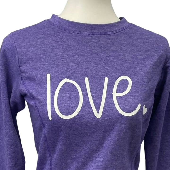 Anvil Womens Small Love Long Sleeve Crew Neck Lightweight PolyCotton Sweatshirt