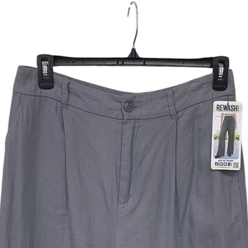 NWT New Rewash Juniors Size 11 Gray Linen Blend Wide Leg Trouser Pants