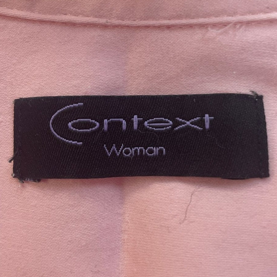 Context Woman Plus Size 20W Long Sleeve Button Down Stretch Cotton Top