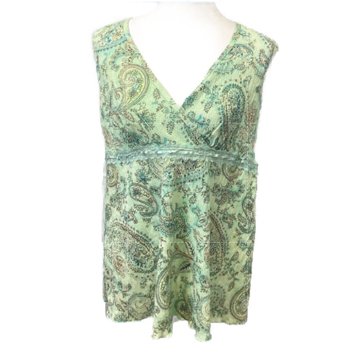 New Bundle of Joy Large Maternity PolyCotton Blend Sleeveless Deep V Blouse Top