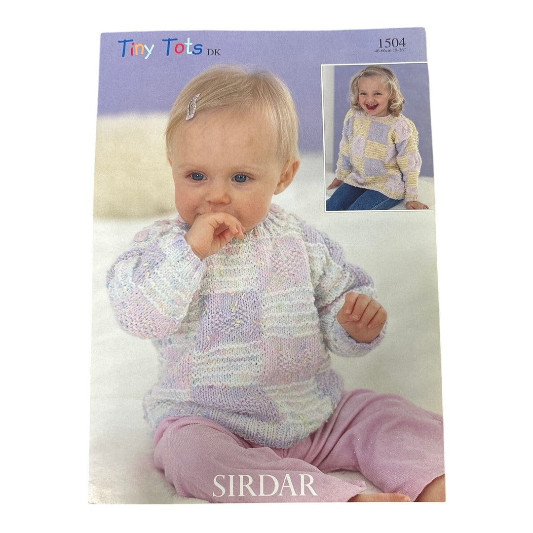 New Sirdar Tiny Tots DK 1504 Baby Child Girls Pullover Sweater Knitting Pattern