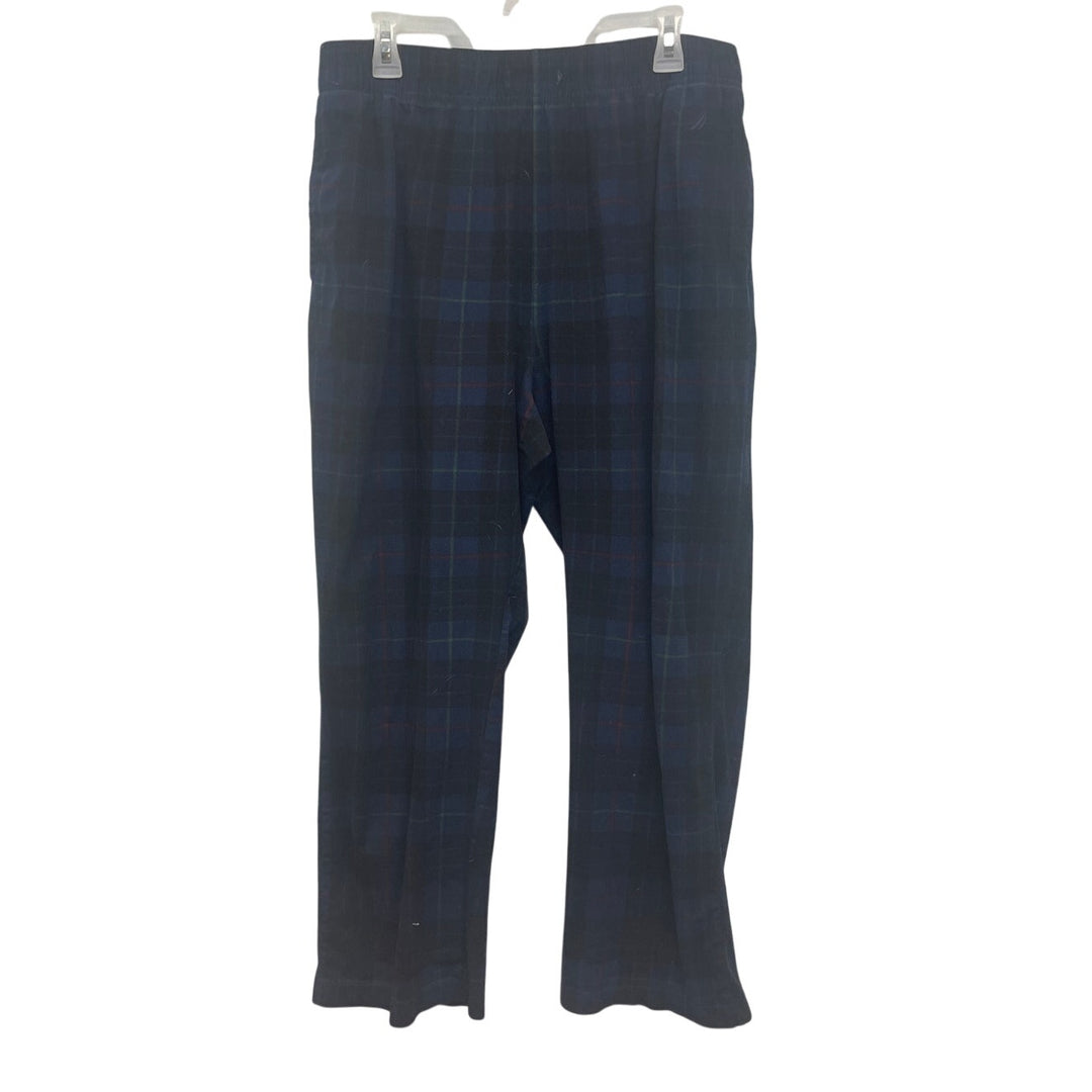 Nautica Sleeepwear Mens Large 100% Polyester Elastic Waist Plaid Pants w Pockets