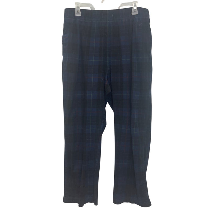 Nautica Sleeepwear Mens Large 100% Polyester Elastic Waist Plaid Pants w Pockets