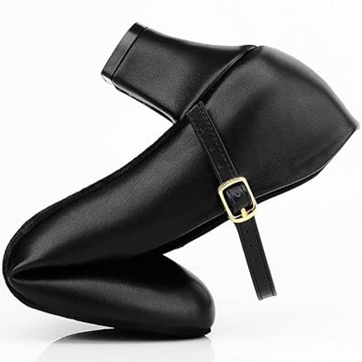Bokimd Womens Size 11 Black Fur Sole Ballrooom Latin Salsa Shoes 2.5" Heels