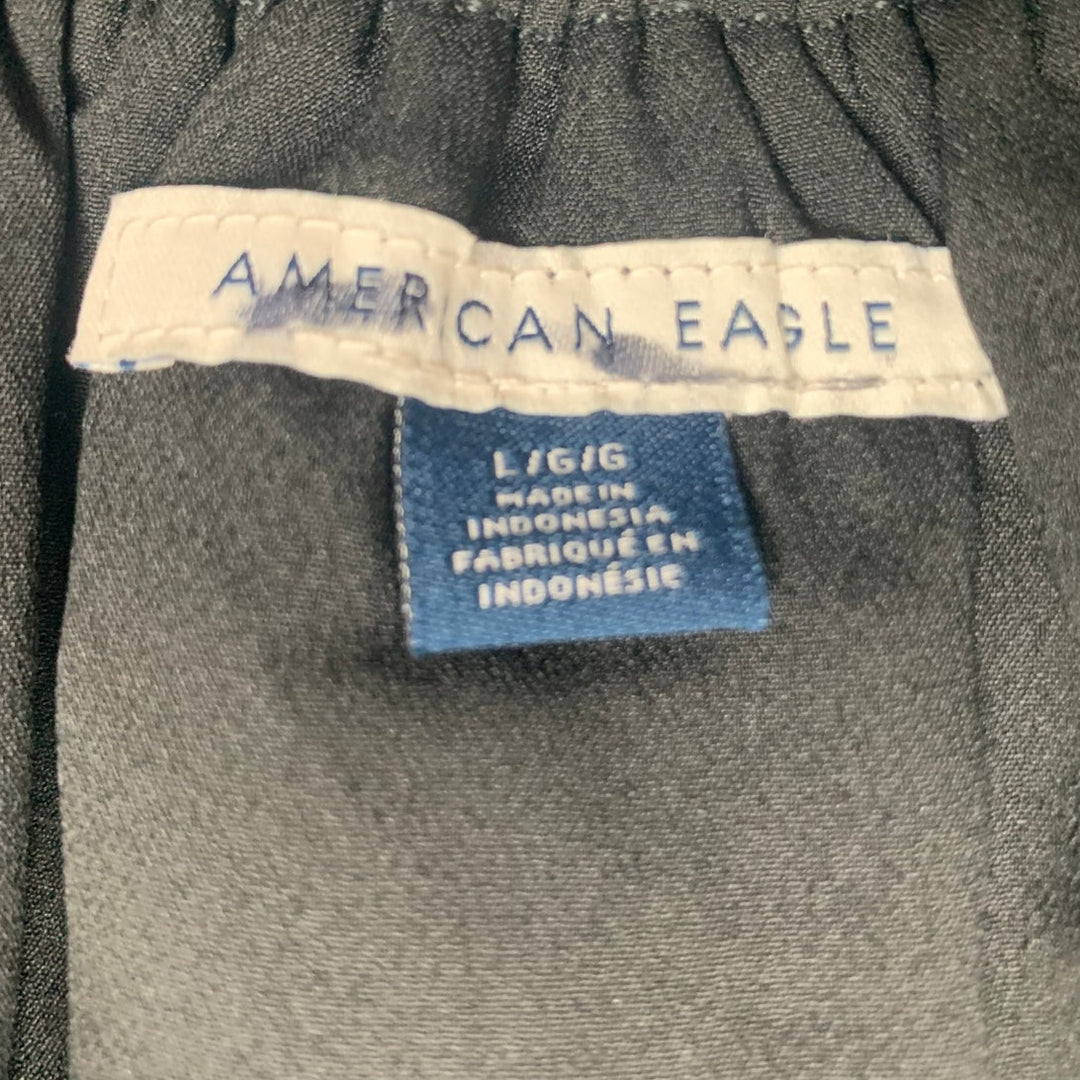 New American Eagle Womens Large Front Button Off Shoulder Linen Blend Dress