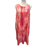 West Loop Womens XL Sleeveless Tie Dyed PolyBlend Midi Sheath Dress
