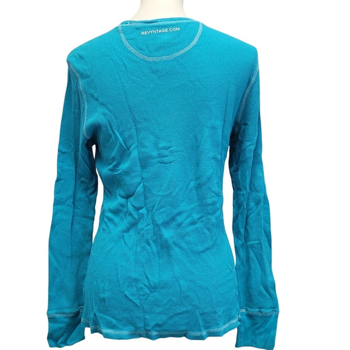 Hand Printed Upcycled Womens XL Saving the Planet Superpower Long Sleeve Top
