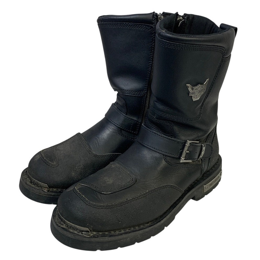 Harley Davidson Mens Size 11 Black Leather Motorcycle Side Zip Shift Boots