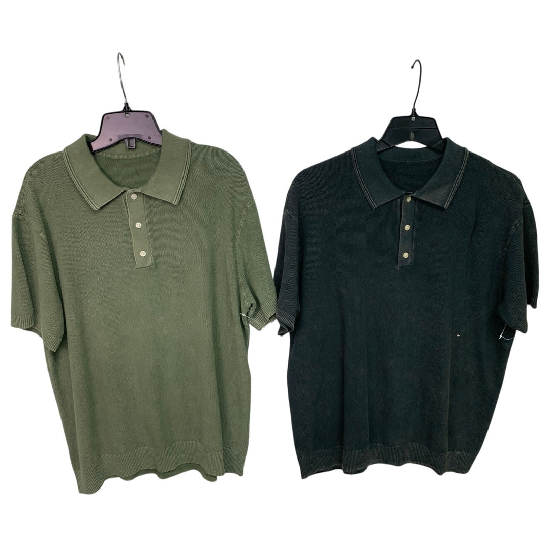 2 New American Eagle Mens Medium Collared Short Sleeve Polo Shirts