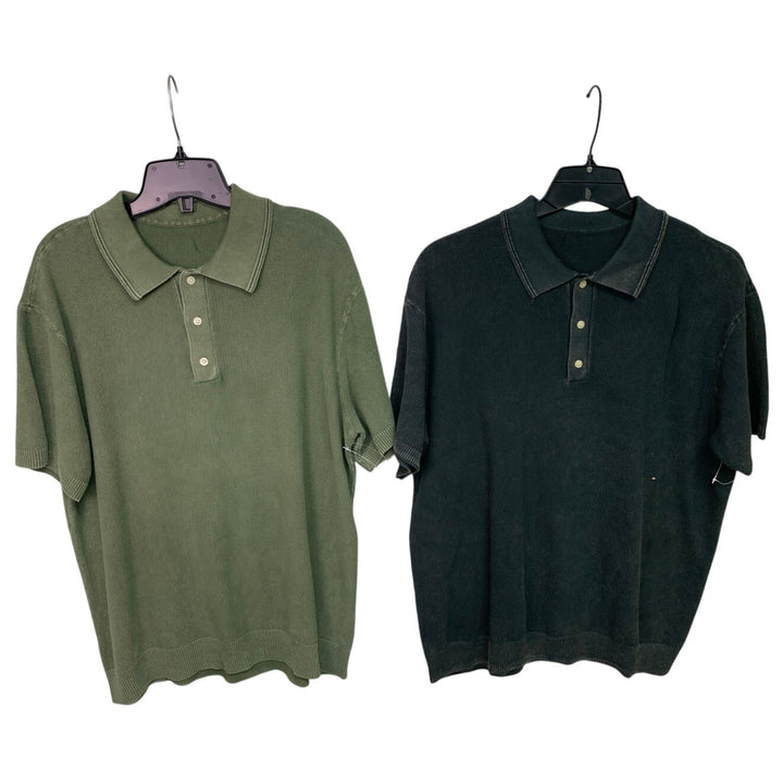 2 New American Eagle Mens Medium Collared Short Sleeve Polo Shirts