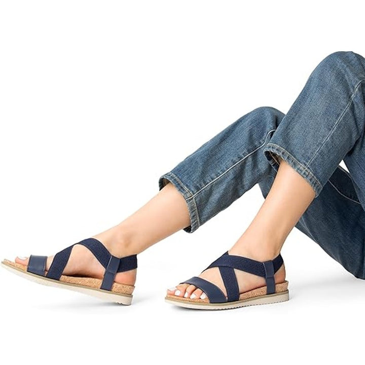 New Dream Pairs Womens 9 Navy Blue Elastic Strap Open Toe Comfort Sandal Shoes
