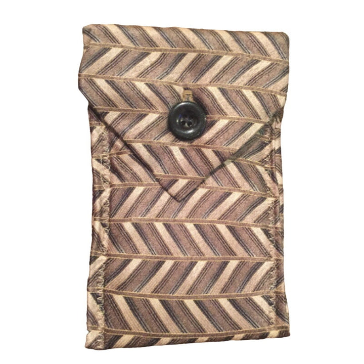 Handmade Upcycled Vintage Necktie Chevron Eyeglass Case Pouch