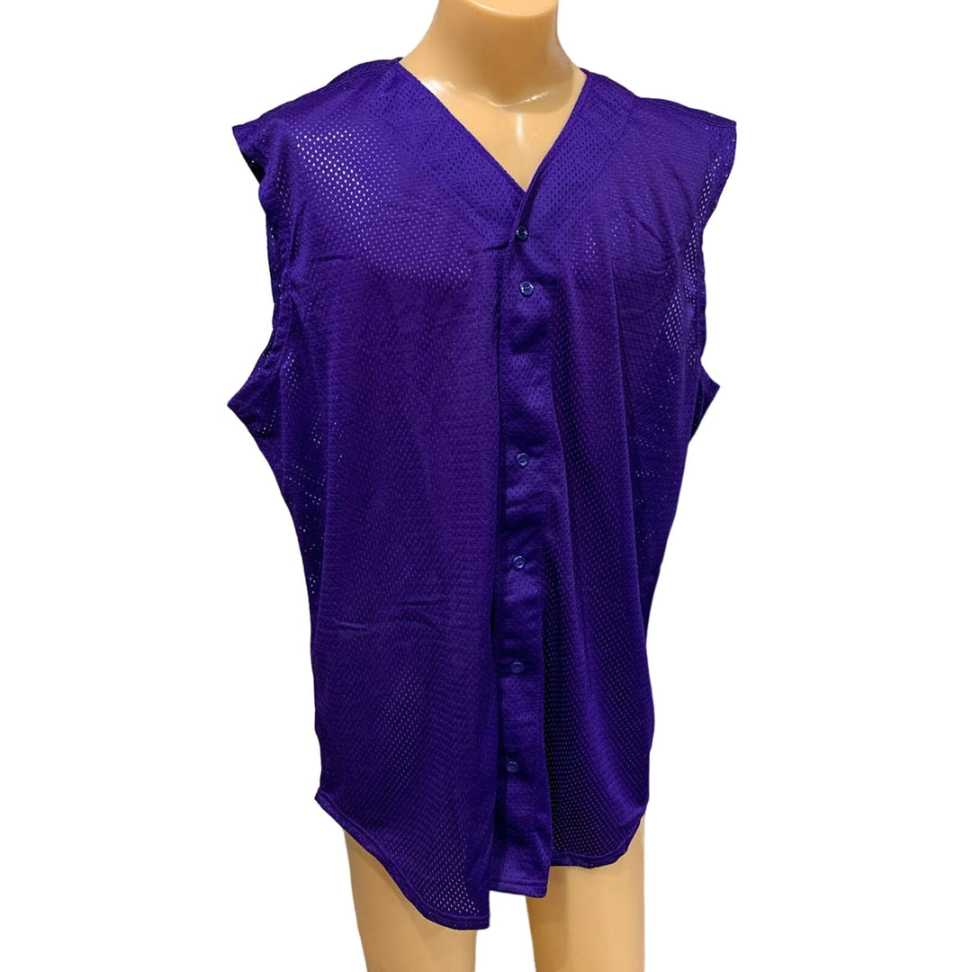 New Tag Team Uniform Adult XL Button Down Baseball Mesh Jersey Tank Top