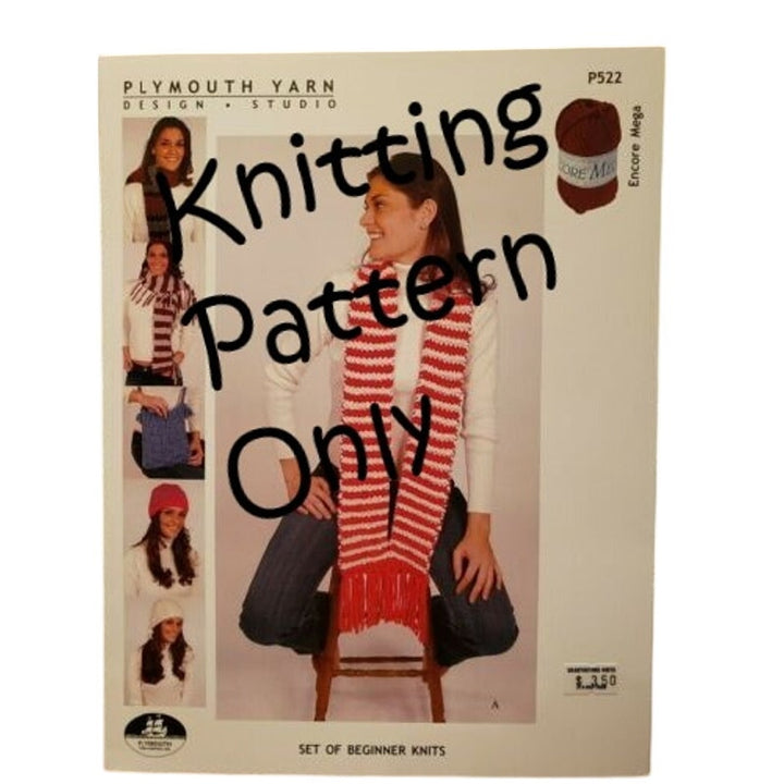 New 2005 Plymouth Yarn P522 Encore Mega Set of Beginner Knits Knitting Pattern