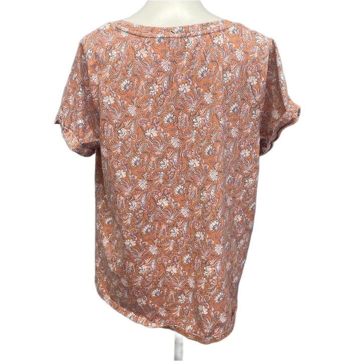 Hand Printed Upcycled Womens XL Pickleball Pickleball Pickleball Floral Tee