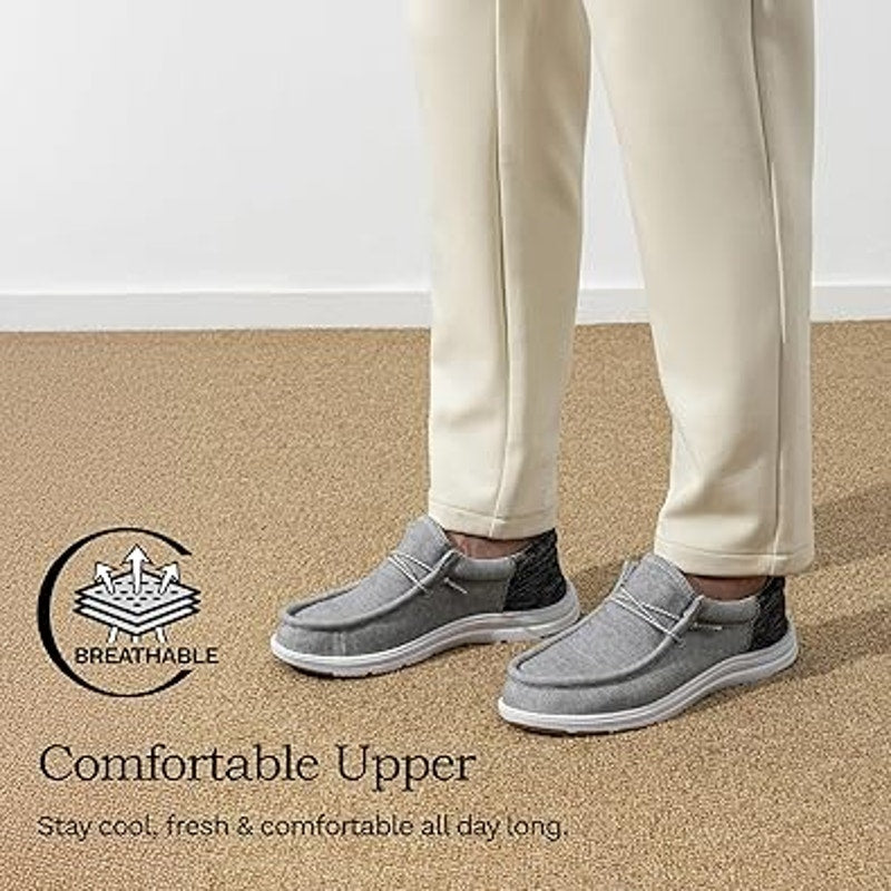 Bruno Marc Mens Size 10 Gray Arch Support Casual Slip-On Loafers Comfort Shoes