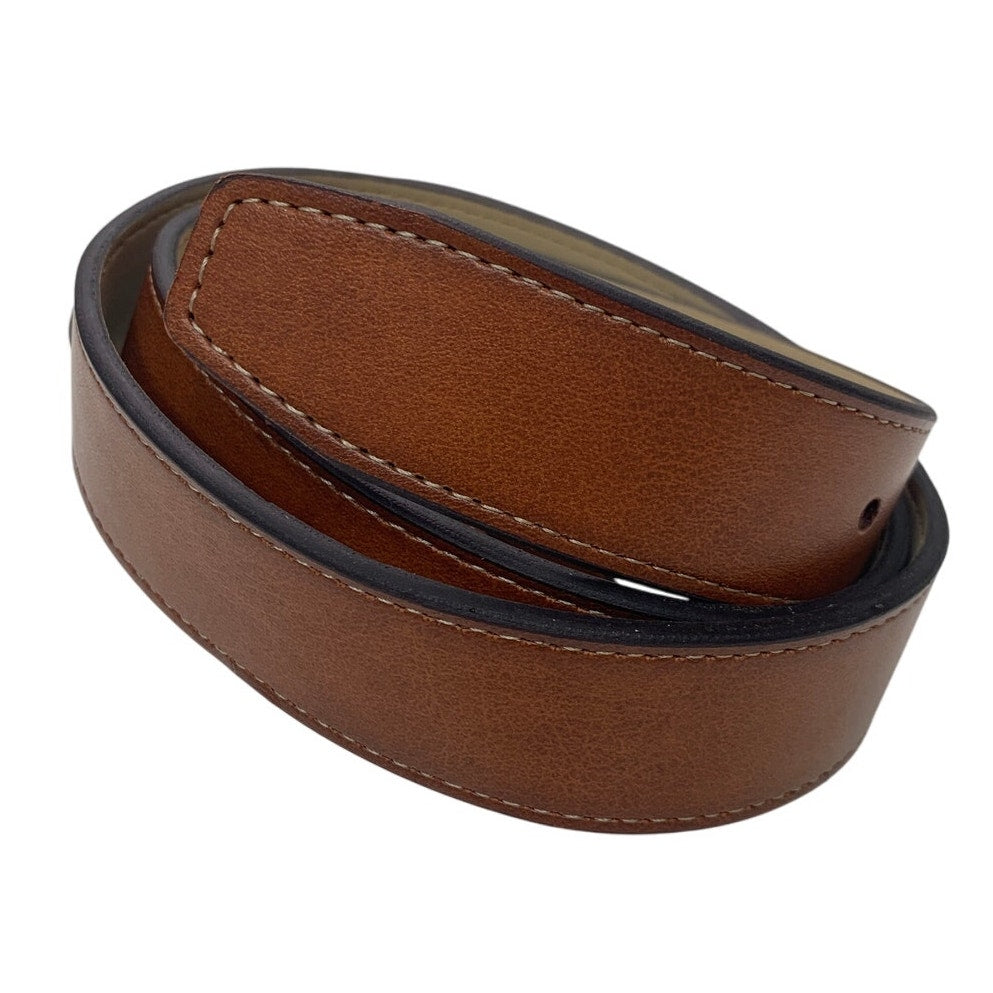 New Goodfellow Mens Size XL Brown Faux Leather Silver Buckle Fashion Belt