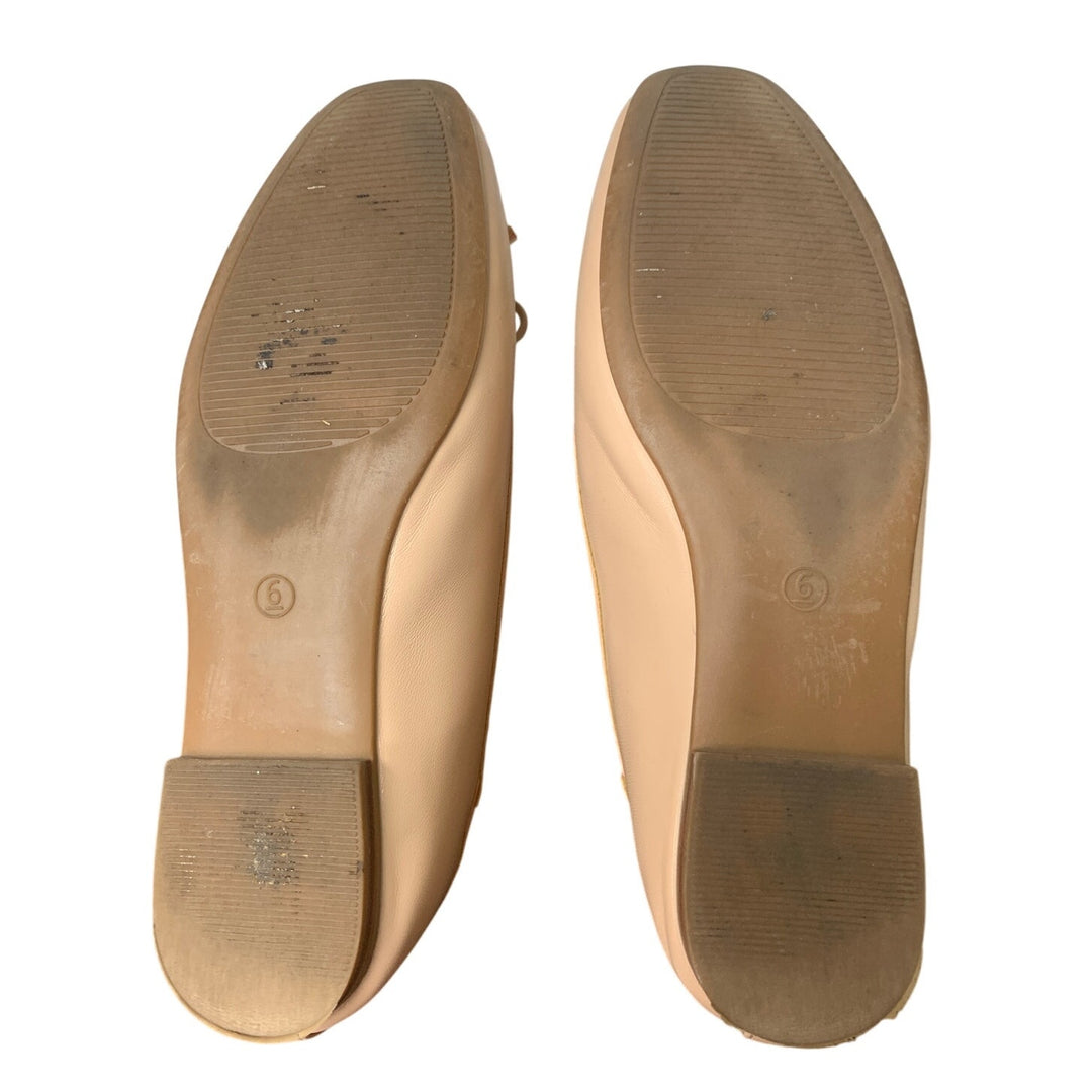 Dream Pairs Womens 6 Tan Square Closed Toe Slide On Bow Ballerina Ballet Flats