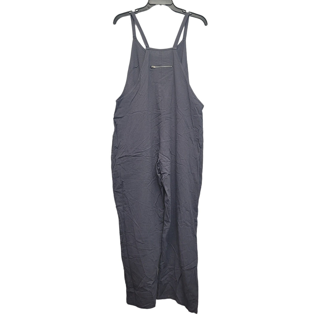 Womens Large Slate Blue Polyester Lightweight Overall Pants w Pockets