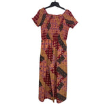 Xhilaration Womens Medium Floral Calico Smocked Short Sleeve Jumpsuit Romper