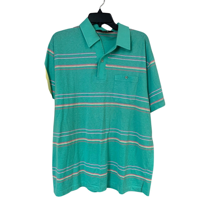 2 Vintage Grand Slam Players Mens XL Short Sleeve Striped Solid Polo Shirts