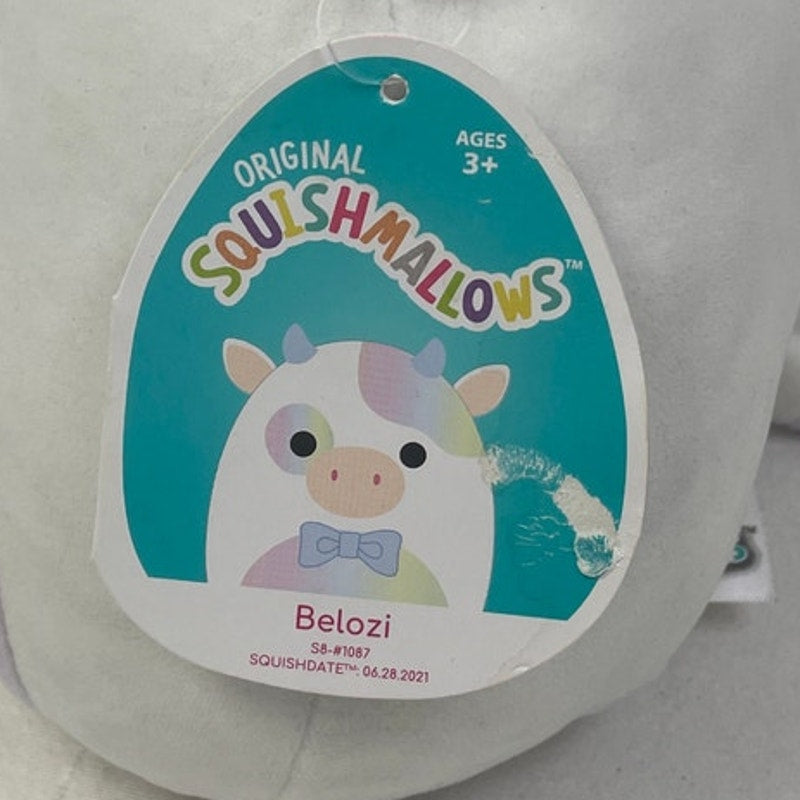 Original Squishmallows Belozi the Pastel Cow 8" Stuffed Animal Plush w Tag